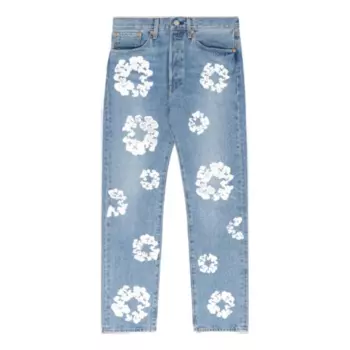 Спортивные брюки Denim Tears x Levi's Cotton Wreath Jeans 'Light Wash', синий