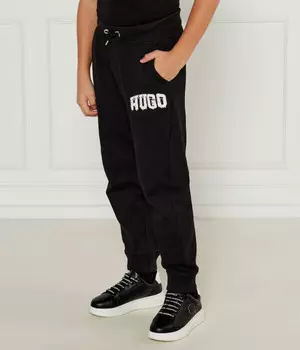 Спортивные брюки детские Hugo Kids с принтом, черный