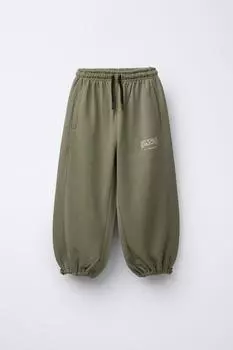 Спортивные брюки для бега трусцой ZARA, хаки