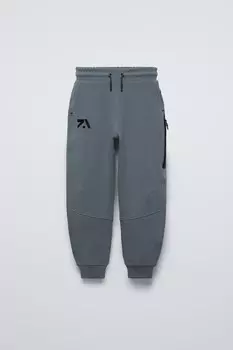 Спортивные брюки для бега ZARA, серый/синий