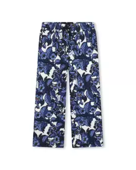 Спортивные брюки для девочек из 100% хлопка с принтом Kenzo Kids, синий