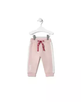 Спортивные брюки для девочек из однотонного хлопка с полосками Tous, розовый