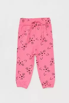 Спортивные брюки для девочек с кошачьим принтом и кружевной талией Fullamoda, фуксия