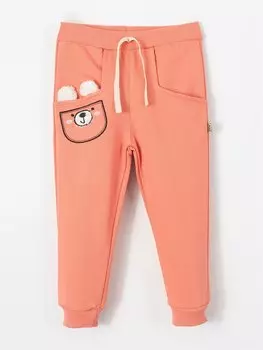 Спортивные брюки для девочек с принтом и эластичной резинкой на талии Ml Kids, лосось
