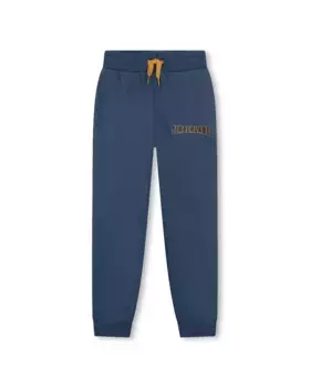 Спортивные брюки для мальчика с кулиской и логотипом на штанине Timberland, темно-синий