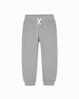 Спортивные брюки для мальчика с кулиской и ребристым краем Zippy, серый