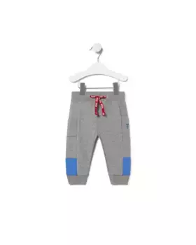Спортивные брюки для мальчика с низкой полоской по бокам синего цвета Tous, серый