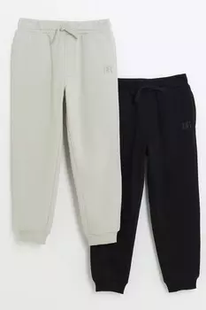 Спортивные брюки для мальчиков, 2 пары River Island, серый