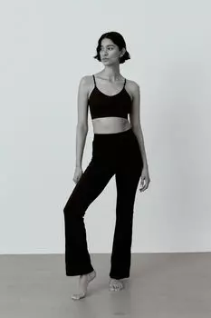 Спортивные брюки drymove расклешенные H&M, черный