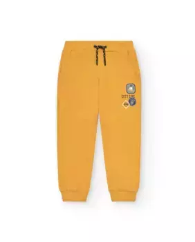 Спортивные брюки-джоггеры для мальчика с нашивками и кулиской Tuc tuc, оранжевый