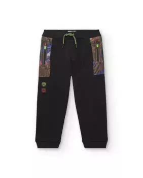 Спортивные брюки-джоггеры для мальчиков с контрастными деталями Tuc tuc, черный