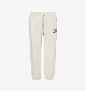 Спортивные брюки-джоггеры из хлопкового трикотажа с вышитым логотипом Society, зауженные книзу, стандартного кроя Palmes, цвет oatmeal melange