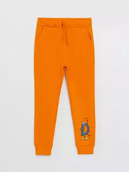 Спортивные брюки-джоггеры с принтом и эластичной резинкой на талии для мальчиков LCW ECO, апельсин