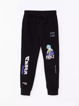 Спортивные брюки-джоггеры с принтом и эластичной резинкой на талии для мальчиков LCW Kids, новый черный