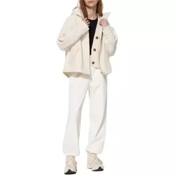 Спортивные брюки джоггеры UNIQLO, молочно-белый