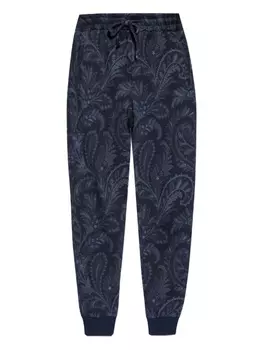 Спортивные брюки ETRO с принтом пейсли и завязками, синий