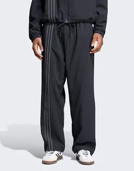 Спортивные брюки Firebird из жатого хлопка Adidas Originals Fashion черного цвета
