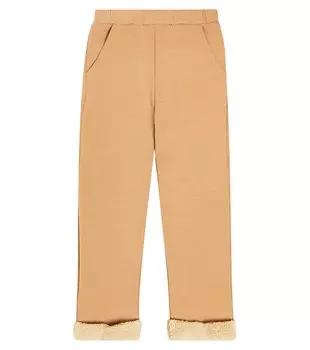 Спортивные брюки Foxe из смесового хлопка с отделкой из искусственного меха Donsje, коричневый