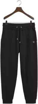 Спортивные брюки Gant "REG SHIELD SWEATPANTS" с вышивкой логотипа под поясом, черный