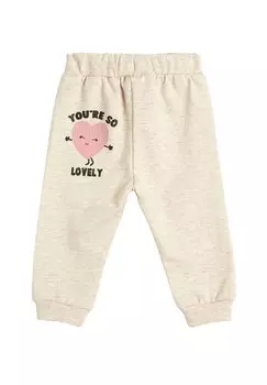 Спортивные брюки Glittery Heart Printed Drawstring Waist Koton, бежевый