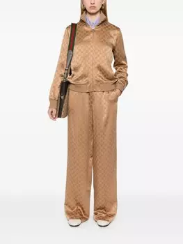 Спортивные брюки Gucci GG из жаккарда, коричневый