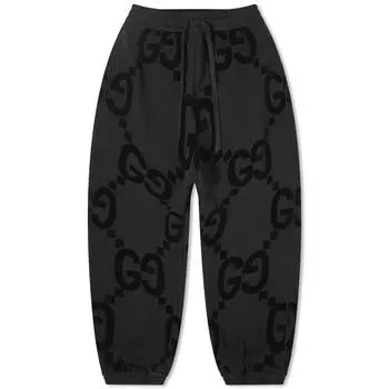 Спортивные брюки Gucci Jumbo Gg Flocked, черный