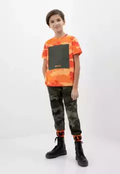 Спортивные брюки Gulliver с модным спортивным рисунком, хаки