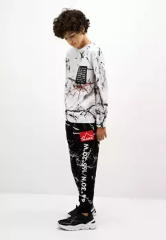 Спортивные брюки Gulliver с великолепным принтом по всей поверхности, черный