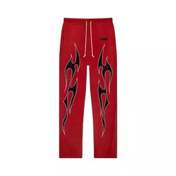 Спортивные брюки Hellstar Halloween Flame Sweatpants Red, красный