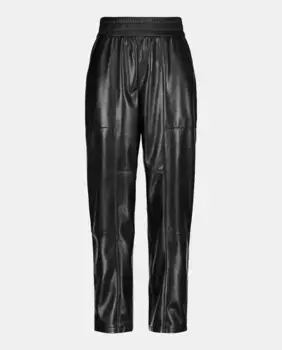 Спортивные брюки из эко-кожи Hugo Boss, черный