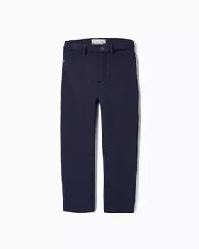 Спортивные брюки из эластичного денима для девочек с регулируемой талией Zippy, темно-синий