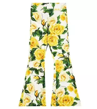 Спортивные брюки из джерси с цветочным принтом Dolce&Gabbana, белый