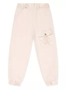 Спортивные брюки из джерси с принтом Roberto Cavalli Junior, нейтральный цвет