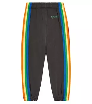 Спортивные брюки из джерси с радужными полосками Mini Rodini, черный