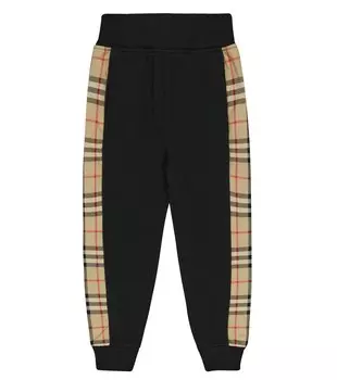 Спортивные брюки из джерси со вставками в клетку Vintage Burberry, разноцветный