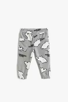 Спортивные брюки из флиса с принтом Koton, серый