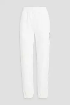 Спортивные брюки из французской хлопковой махры с принтом HELMUT LANG, белый