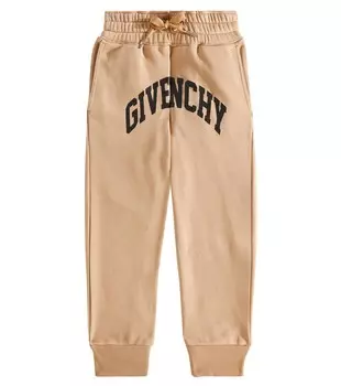 Спортивные брюки из хлопчатобумажной смеси с логотипом Givenchy Kids, цвет stone