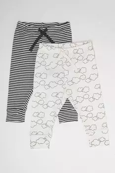 Спортивные брюки из хлопка – 2 пары Gap, черный