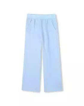 Спортивные брюки из хлопка для девочек с эластичным поясом Kenzo Kids, голубой