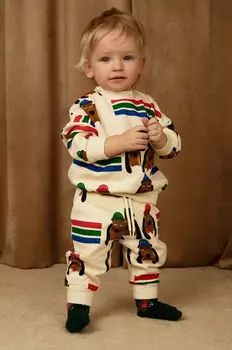 Спортивные брюки из хлопка для мальчиков Mini Rodini, белый