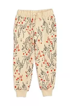 Спортивные брюки из хлопка для мальчиков Mini Rodini, бежевый