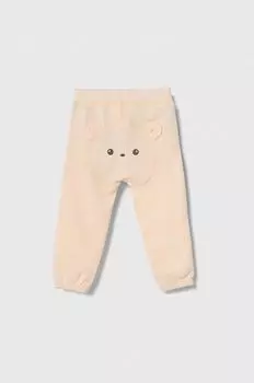 Спортивные брюки из хлопка для новорожденных United Colors of Benetton, оранжевый