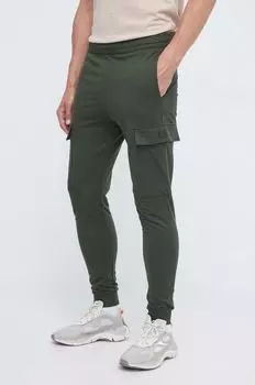 Спортивные брюки из хлопка EA7 Emporio Armani, зеленый