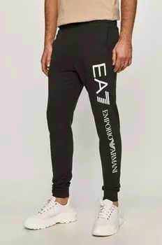 Спортивные брюки из хлопка EA7 Emporio Armani, черный