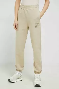 Спортивные брюки из хлопка Fila, бежевый