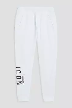 Спортивные брюки из хлопка и флиса с принтом Icon DSQUARED2, белый