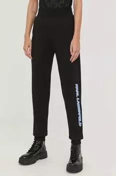 Спортивные брюки из хлопка Karl Lagerfeld, черный