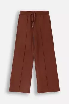 Спортивные брюки из хлопка крокодила для мальчиков и девочек Coccodrillo, коричневый