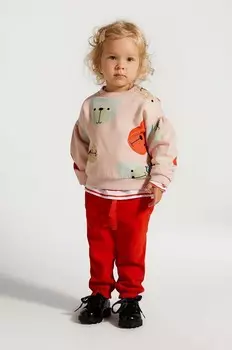 Спортивные брюки из хлопка крокодила для мальчиков и девочек Coccodrillo, красный